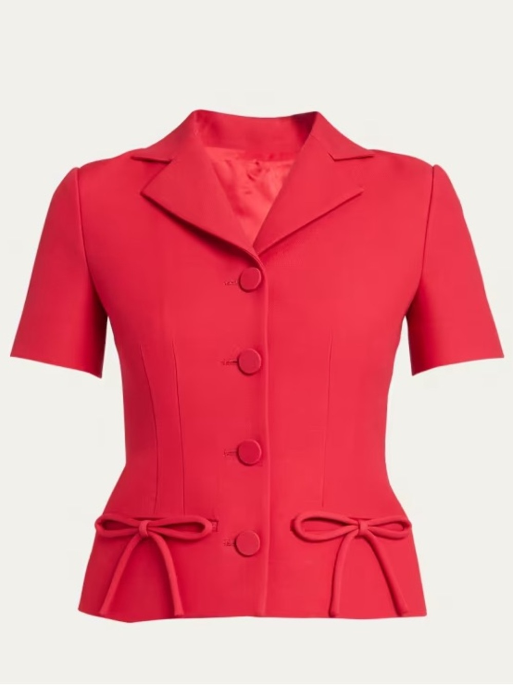 VALENTINO GARAVANI
Bow-Detailed Wool And Silk-Blend Crepe Jacket IT38